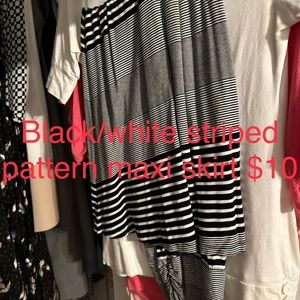 Black/white striped maxi skirt